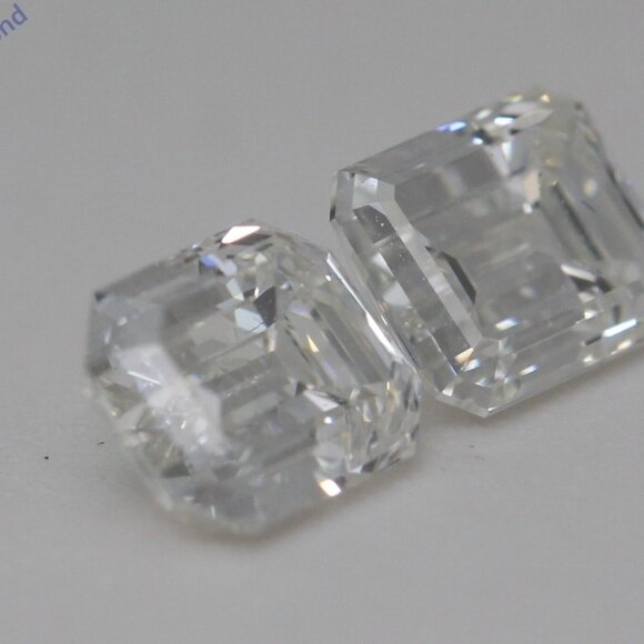 Emerald Natural Diamond Studs 14K Gold (2.03 Ct H Vs1 Gia ) C54100018 - Picture 5 of 6